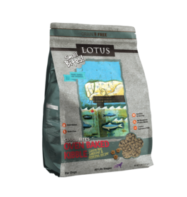 Lotus Natural Pet Food Lotus Oven Baked Dog  Kibble | Grain Free Small Bites Sardine & Herring Recipe 4 lb