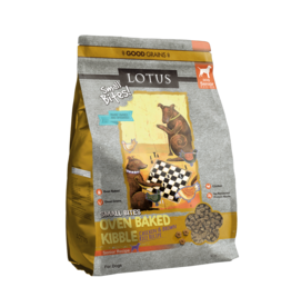Lotus Natural Pet Food Lotus Oven Baked Dog  Kibble | Small Bites Senior Chicken & Brown Rice Recipe 4 lb