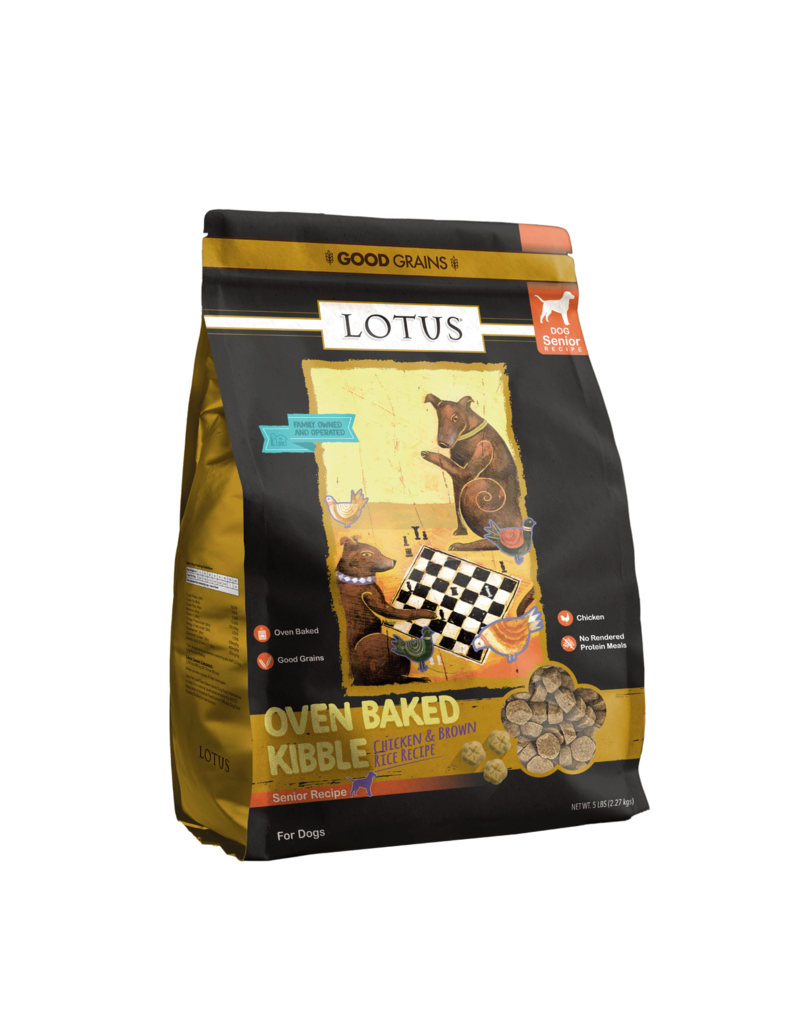 Lotus Natural Pet Food Lotus Oven Baked Dog  Kibble | Senior Chicken & Brown Rice Recipe 4 lb