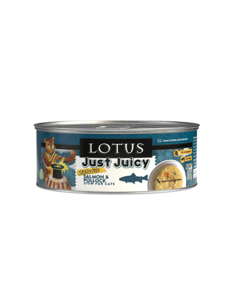 Lotus Natural Pet Food Lotus Just Juicy Canned Cat Food | Grain Free Salmon & Pollock Stew 5.3 oz CASE/24