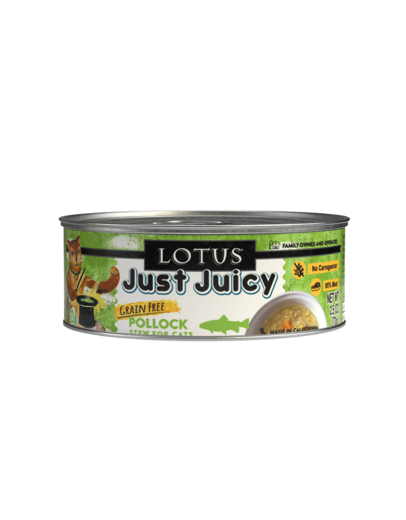 Lotus Natural Pet Food Lotus Just Juicy Canned Cat Food | Grain Free Pollock Stew 5.3 oz CASE/24