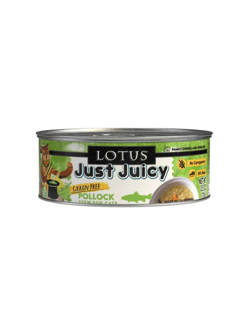 Lotus Natural Pet Food Lotus Just Juicy Canned Cat Food | Grain Free Pollock Stew 5.3 oz single