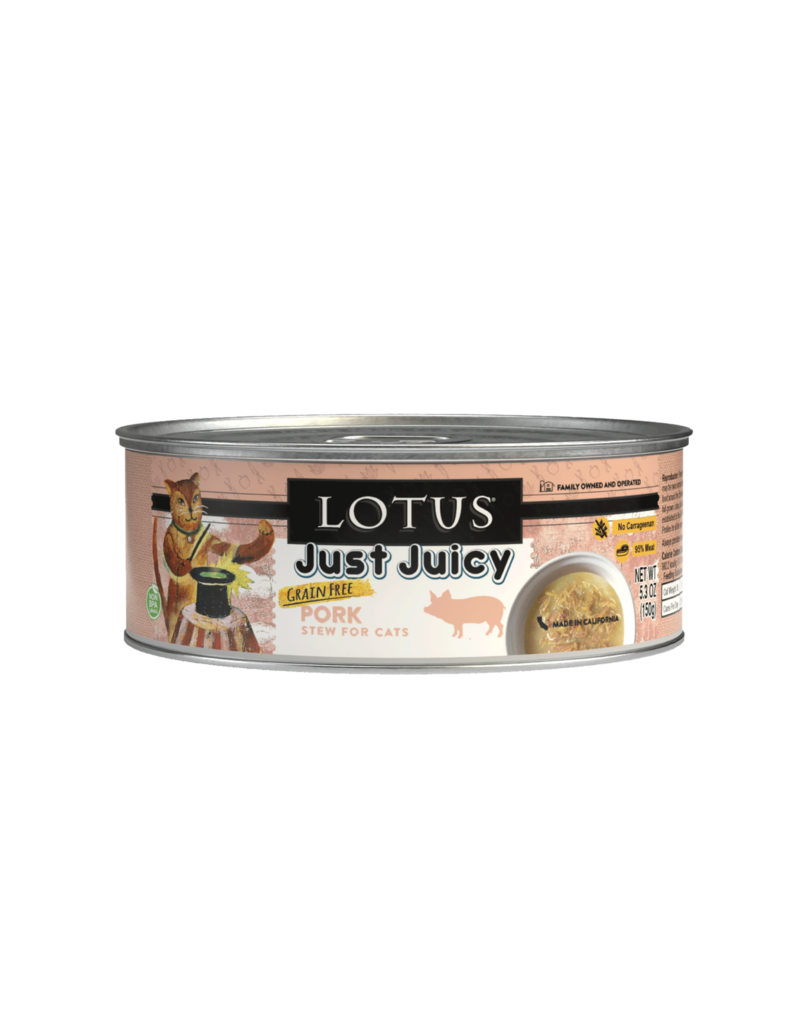 Lotus Natural Pet Food Lotus Just Juicy Canned Cat Food | Grain Free Pork Stew 5.3 oz single