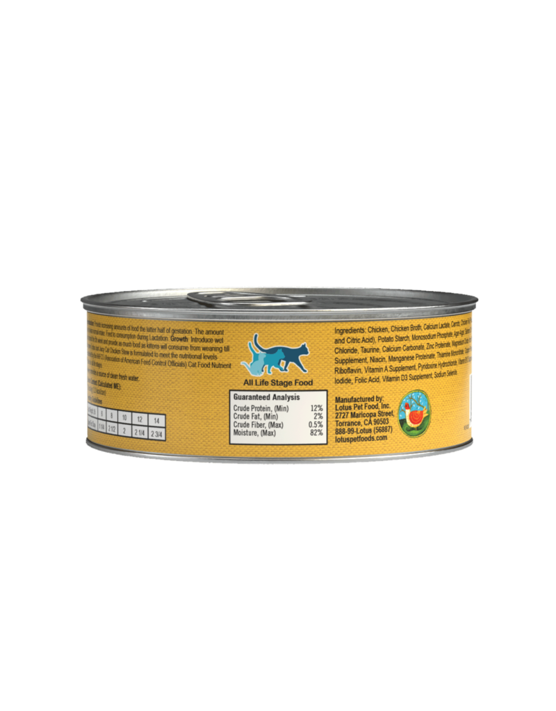 Lotus Natural Pet Food Lotus Just Juicy Canned Cat Food | Grain Free Chicken Stew 5.3 oz CASE/24