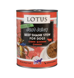 Lotus Natural Pet Food Lotus Just Juicy Canned Dog Food | Grain Free Beef Shank Stew 12.5 oz CASE/12