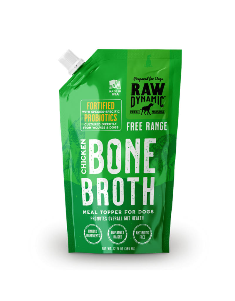 Raw Dynamic Raw Dynamic Frozen Bone Broth | Species Probiotic Chicken for Dogs 12 oz CASE/6 (*Frozen Products for Local Delivery or In-Store Pickup Only. *)