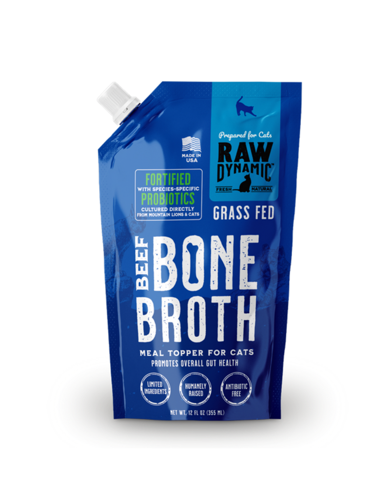 Raw Dynamic Raw Dynamic Frozen Bone Broth | Species Probiotic Beef for Cats 12 oz (*Frozen Products for Local Delivery or In-Store Pickup Only. *)