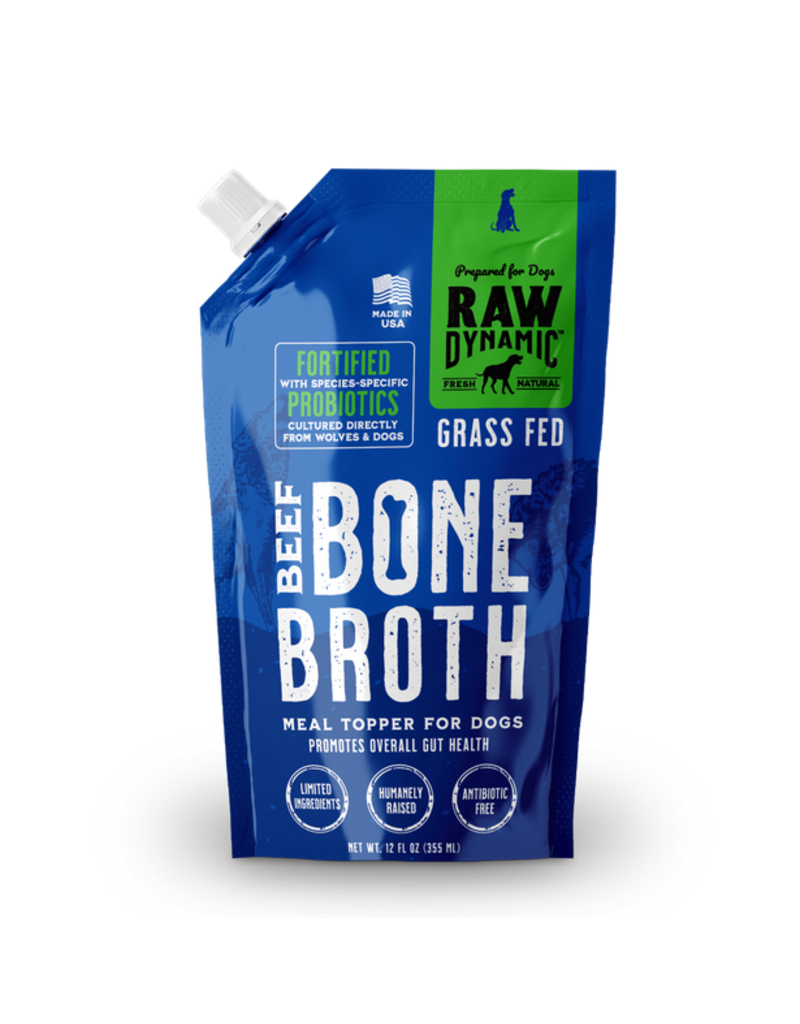 Raw Dynamic Raw Dynamic Frozen Bone Broth | Species Probiotic Beef for Dogs 12 oz (*Frozen Products for Local Delivery or In-Store Pickup Only. *)