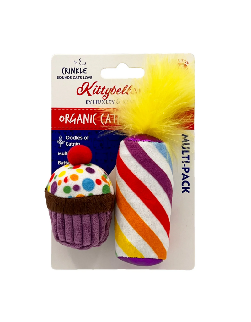 Huxley & Kent Huxley & Kent Birthday Cat Toys | MeWow Cupcake & Candle 2 Pack