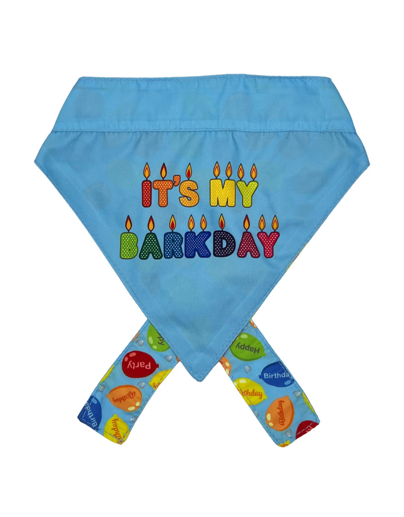 Huxley & Kent Huxley & Kent Bandana | Reversible Party Time 2.0 Blue Small