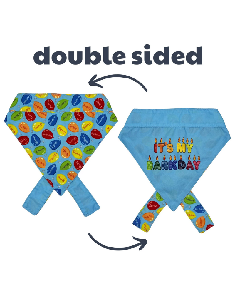 Huxley & Kent Huxley & Kent Bandana | Reversible Party Time 2.0 Blue Small