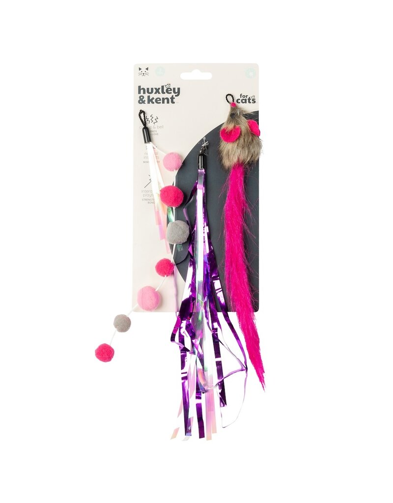 Huxley & Kent Huxley & Kent Cat Toys | Pink Mouse Tail Teasers 3 Pack Refills