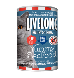 Livelong LiveLong Canned Cat Food | Yummy Seafood Salmon & Sardine 12.5 oz CASE