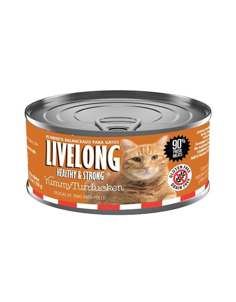 Livelong LiveLong Cat Canned Food Yummy Turducken 5.5 oz CASE