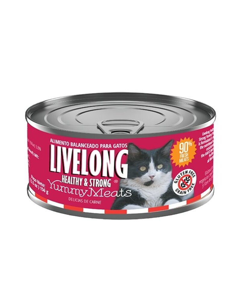 Livelong LiveLong Cat Canned Food Yummy Meats Lamb, Venison, Pork 5.5 oz single