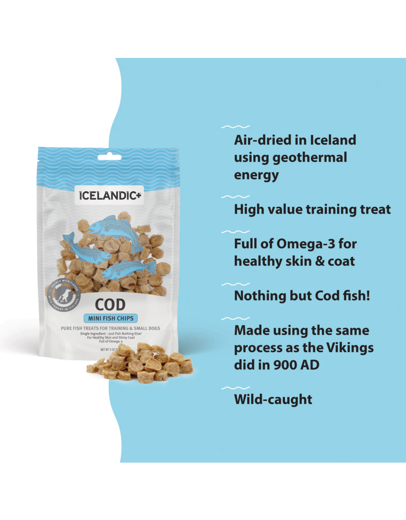 IcelandicPLUS Icelandic+ Dog Treats | Cod Fish Chips Mini 9 oz