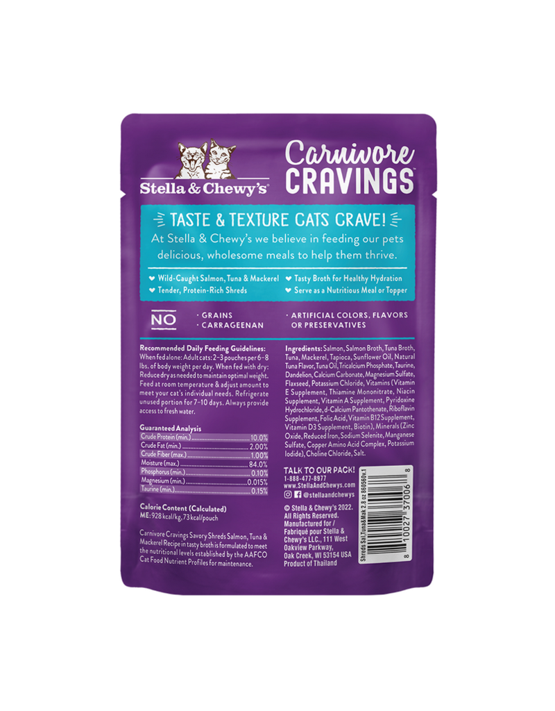 Stella & Chewy's Stella & Chewy's Carnivore Cravings Protein Meal | Salmon, Tuna, & Mackerel Pouch 2.8 oz single