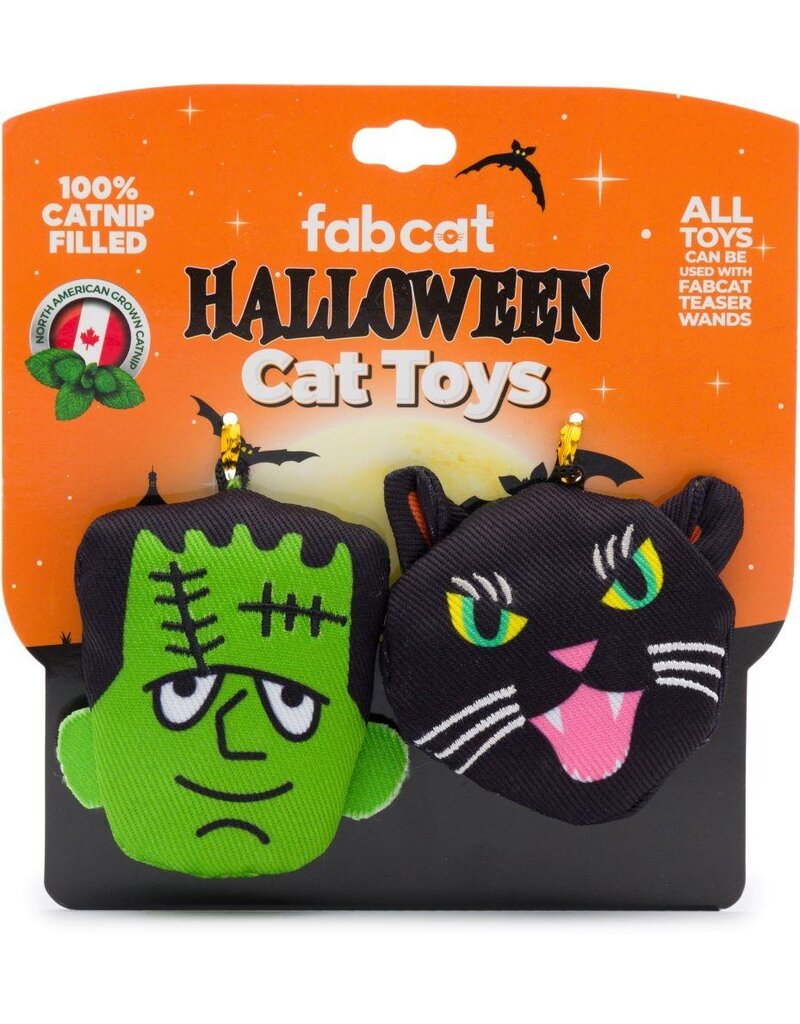 fabcat Fab Cat Halloween Cat Toys | Frankenstein & Black Cat 2 Pack