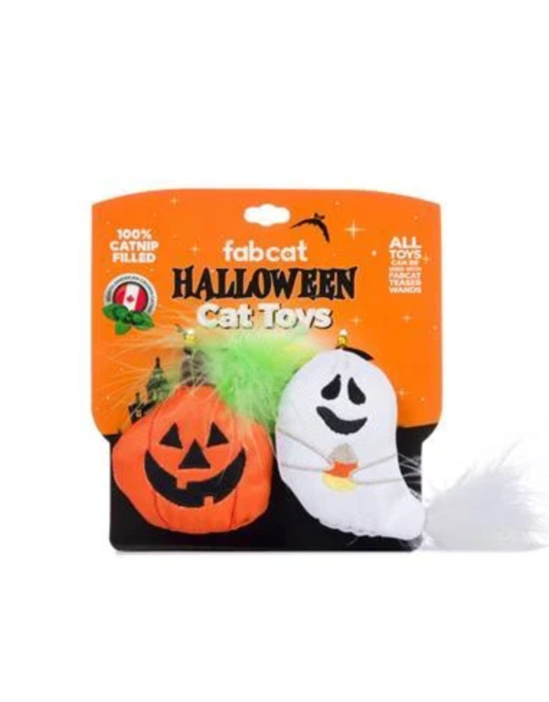 fabcat Fab Cat Halloween Cat Toys | Pumpkin & Ghost 2 Pack