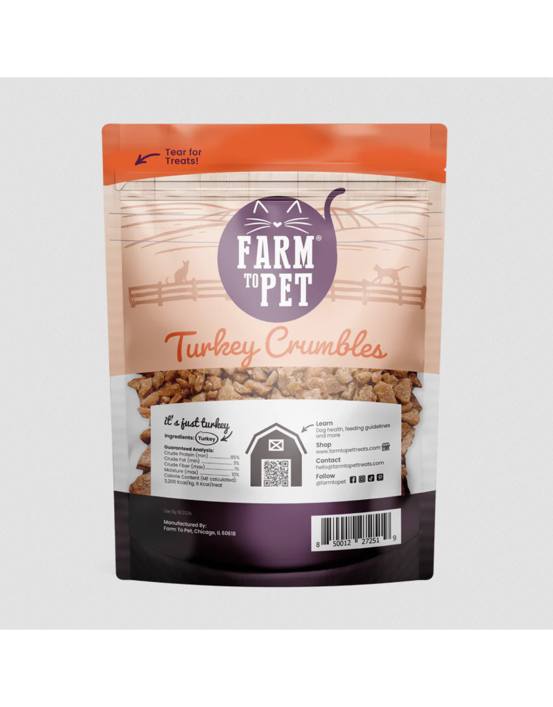 Farm to Pet Farm to Pet Cat Treats | Turkey Crumbles 3 oz