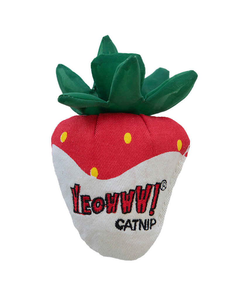 Yeowww! Yeowww! Catnip Cat Toys | Strawberry White Chocolate Dipped