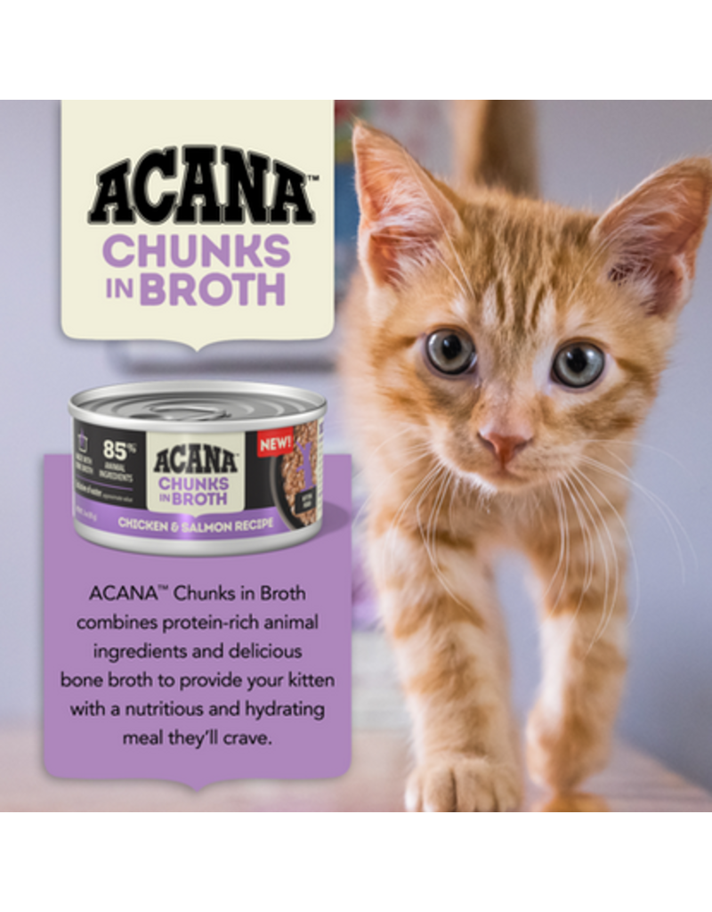 Acana Acana Canned Cat Food | Chicken & Salmon Kitten Recipe Chunks in Bone Broth 3 oz single