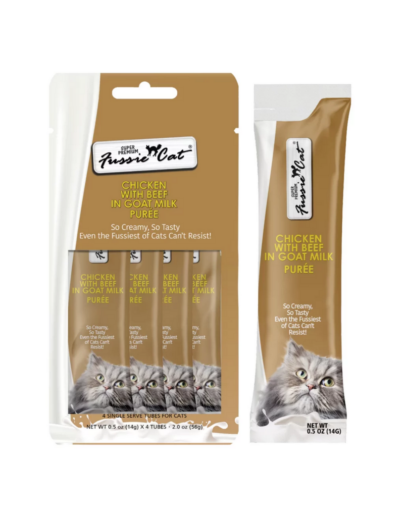 Fussie Cat Fussie Cat Puree Treats | Chicken with Beef in Goat Milk Puree 2 oz single