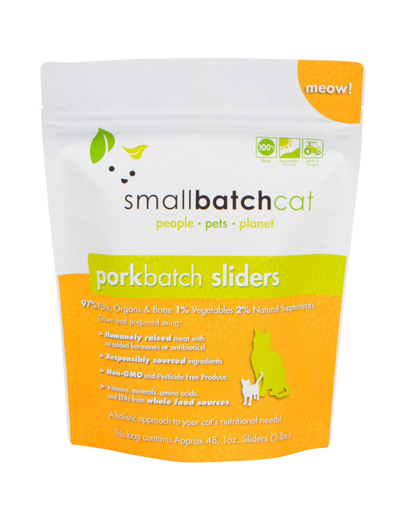 Smallbatch Pets Smallbatch Frozen Cat Food 1 oz Sliders  | Pork 3 lbs CASE (*Frozen Products for Local Delivery or In-Store Pickup Only. *)