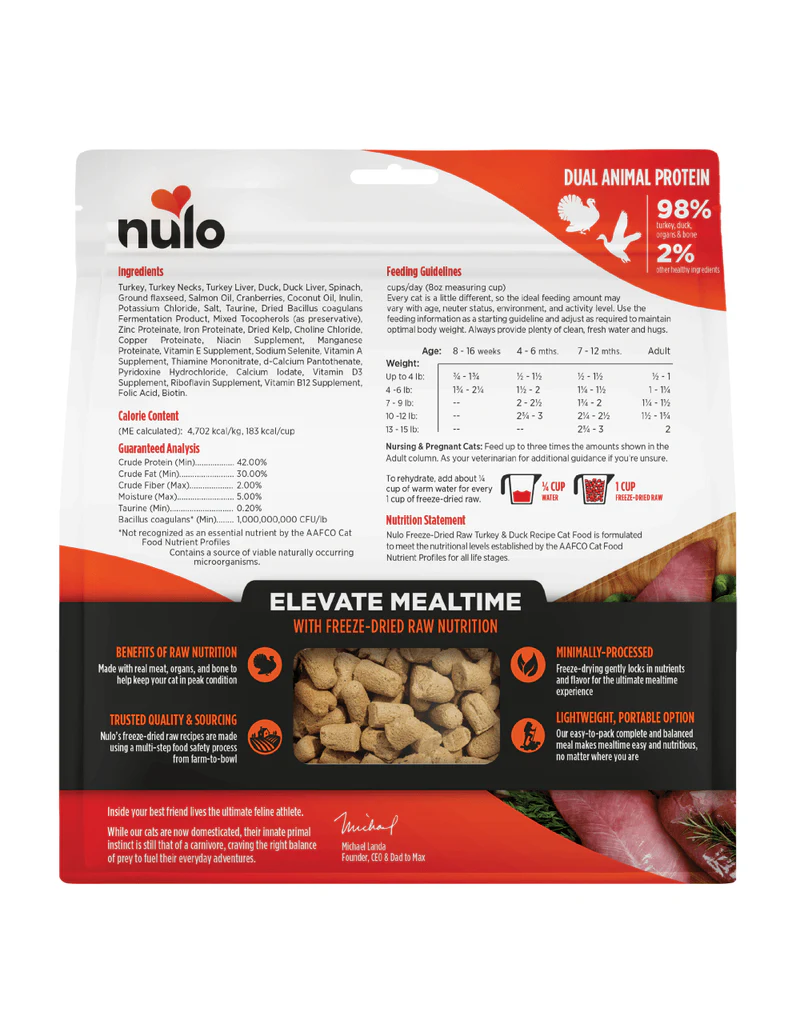 Nulo Nulo Grain-Free Cat Freeze-Dried Raw Turkey & Duck 5.5 oz