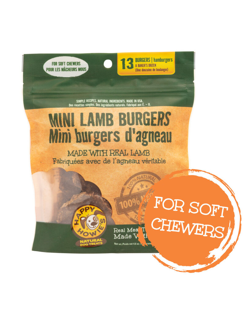 Happy Howie's Happy Howie's Baker's Dozen Dog Treats | Lamb Burger 2" 4.6 oz 13 ct
