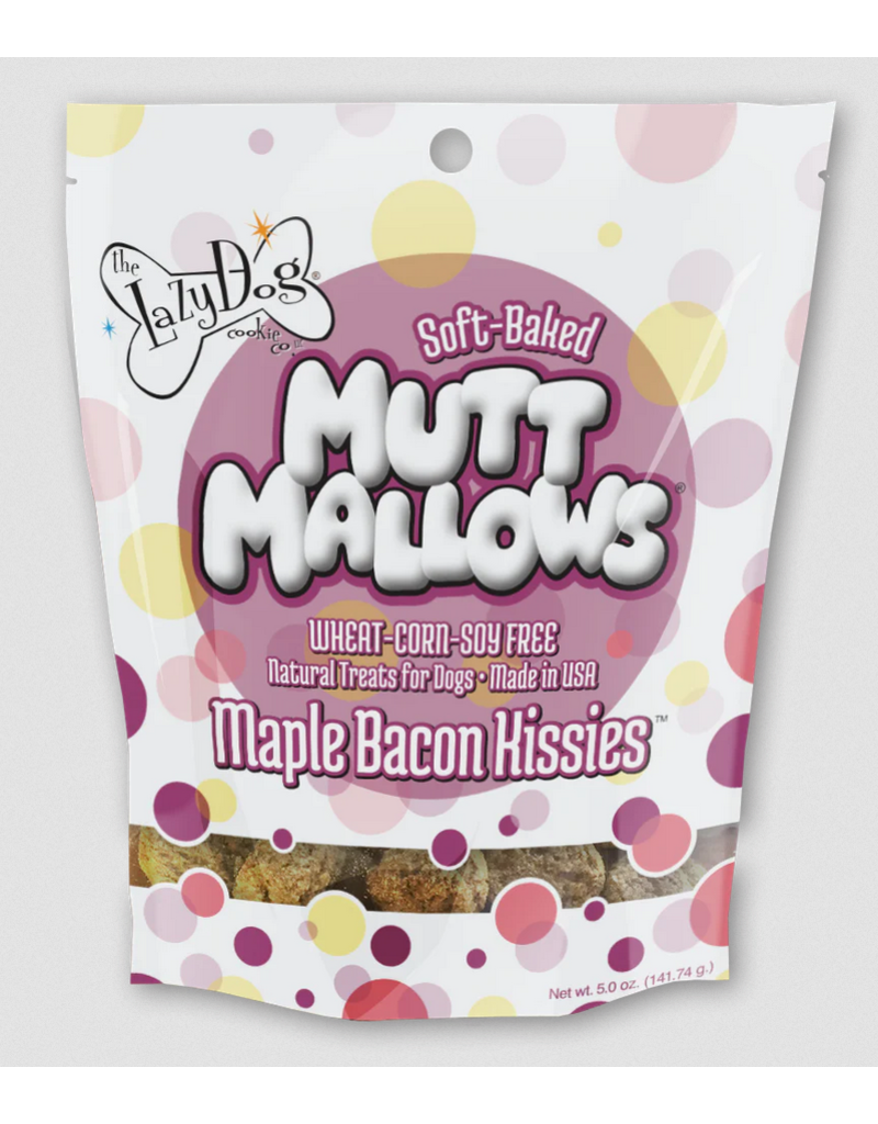 Lazy Dog Cookie Co. Lazy Dog Soft Baked Dog Treats | Mutt Mallows Maple Bacon Kisses 5 oz single