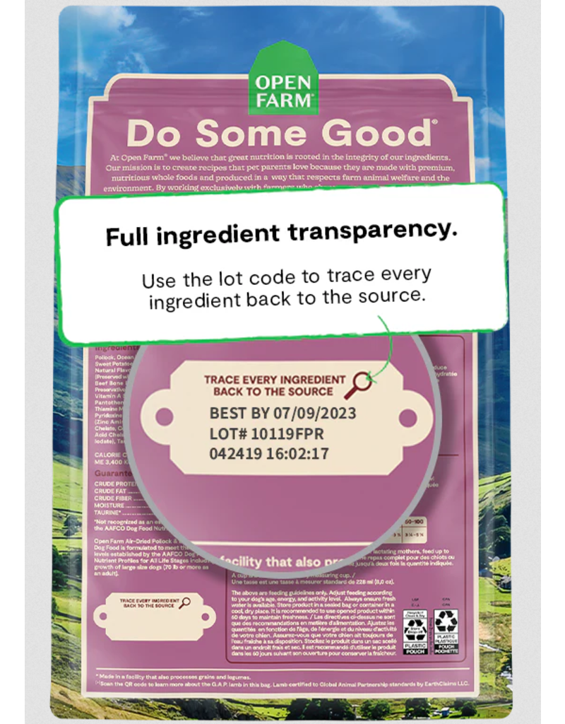 Open Farm Open Farm Air Dried Dog Food | Pollock & Lamb Recipe 1 lb