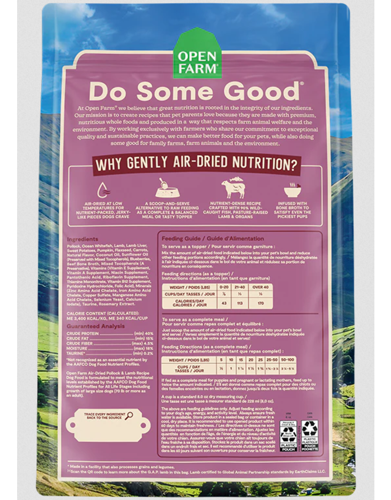 Open Farm Open Farm Air Dried Dog Food | Pollock & Lamb Recipe 2 lb