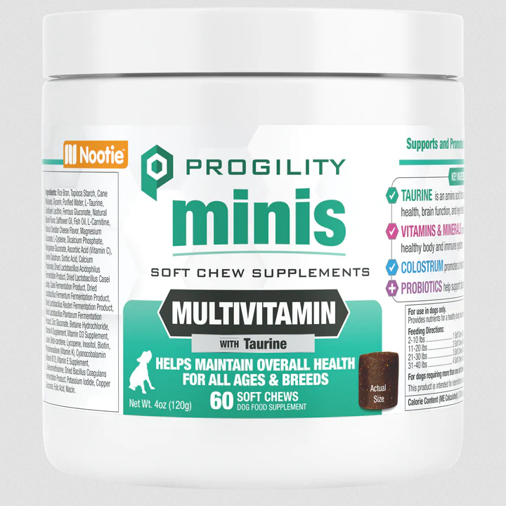 Nootie Progility Dog Soft Chews Mini Multivitamin with Taurine 60 ct - The  Pet Beastro