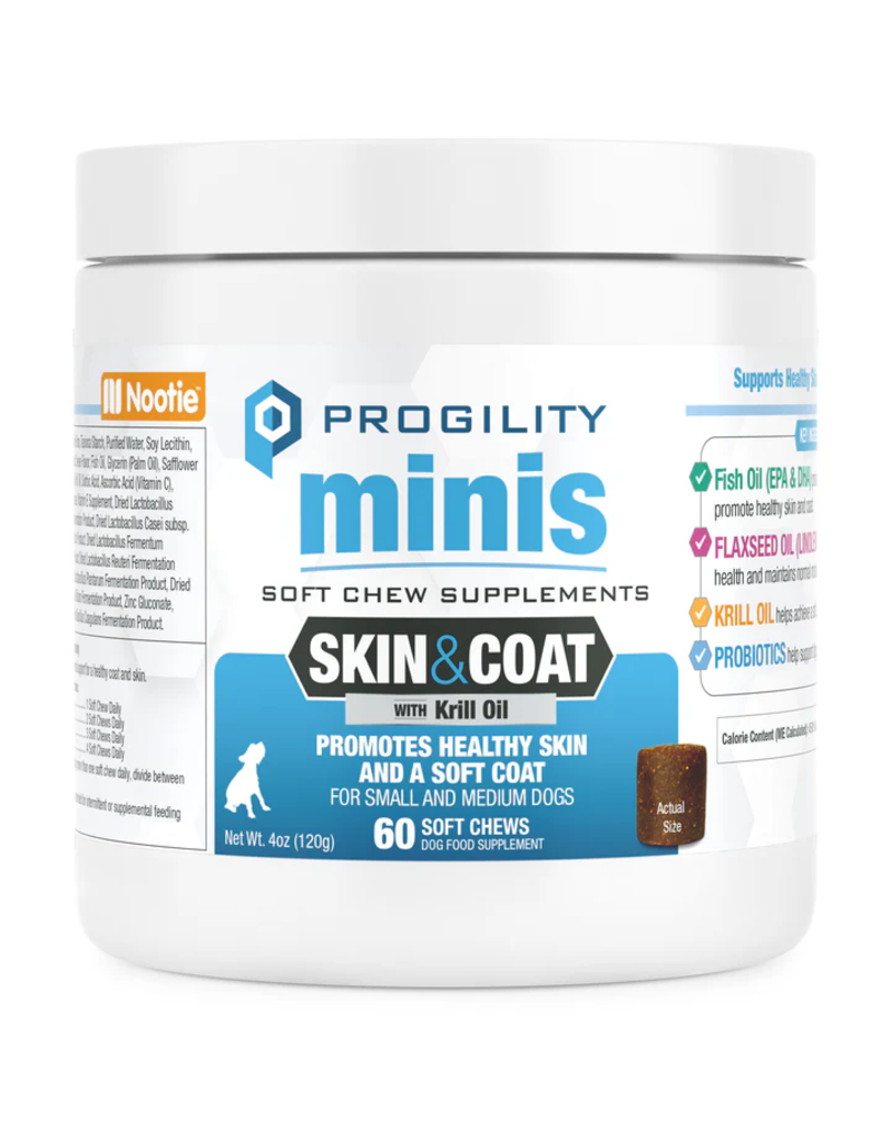 Nootie Nootie Progility Soft Chews | Skin & Coat for Dogs 60 Chews Mini