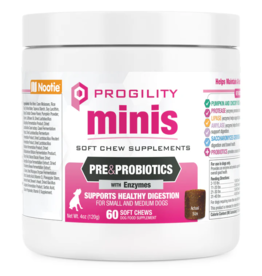 Nootie Nootie Progility Soft Chews | Mini Pre & Probiotics with Enzymes for Dogs 60 Chews Mini