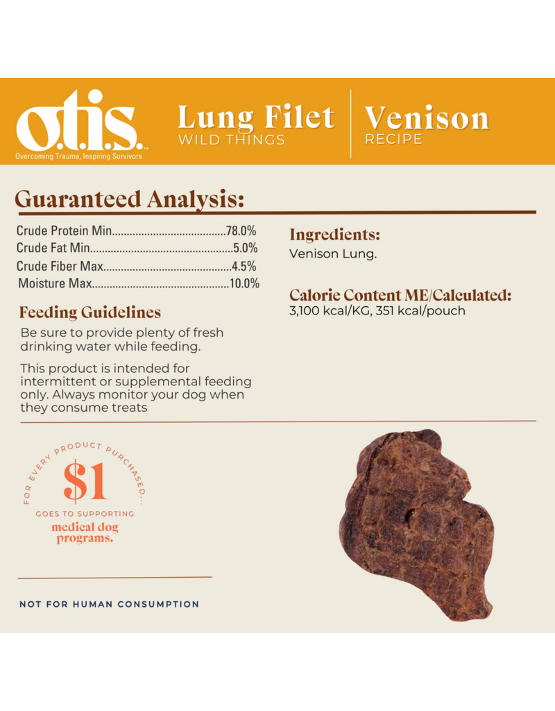 OTIS OTIS Dog Treats | Wild Things  Venison Lung Filets 4 oz