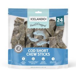 IcelandicPLUS Icelandic+ Chews | 5" Cod Skin Wrapped Chew Stick 24 pack