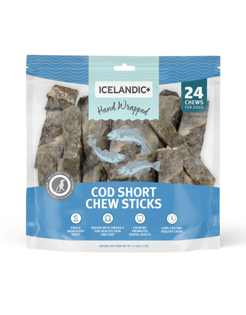 IcelandicPLUS Icelandic+ Chews | 5" Cod Skin Wrapped Chew Stick 24 pack