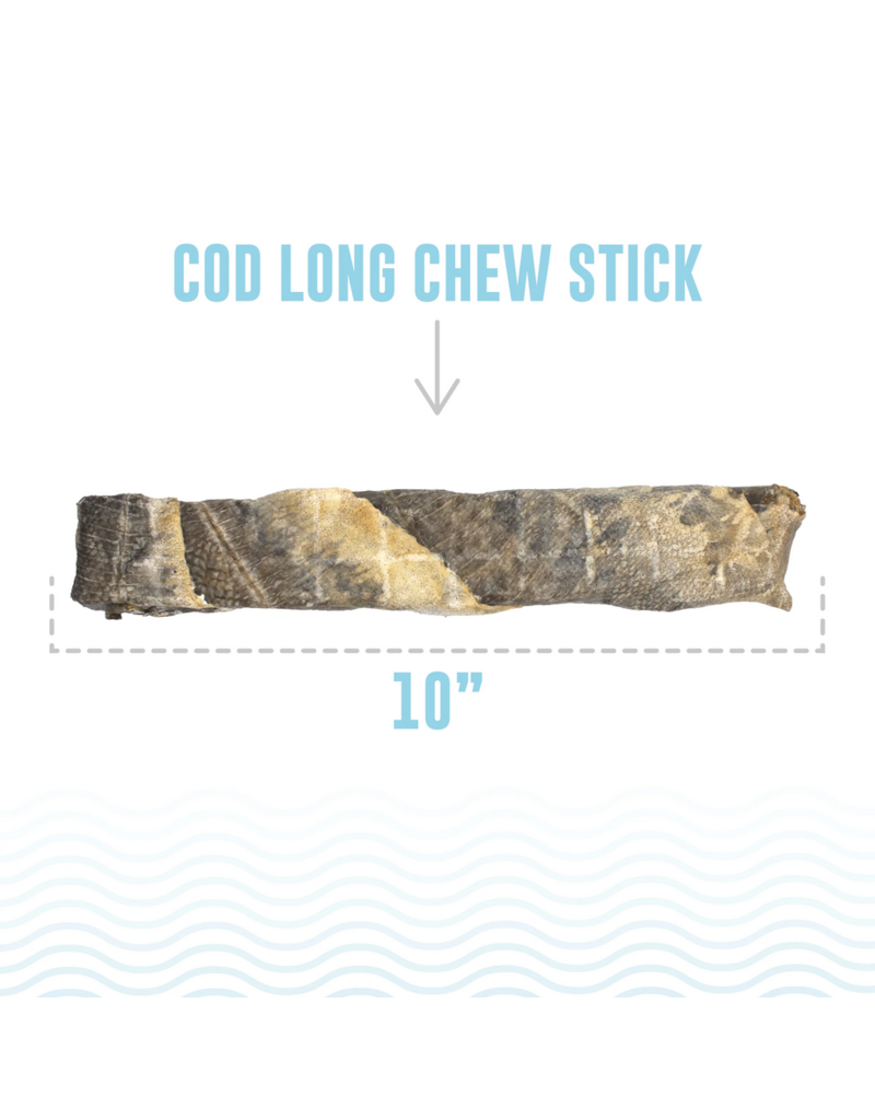IcelandicPLUS Icelandic+ Chews | 10" Cod Skin Wrapped Chew Stick 12 pack