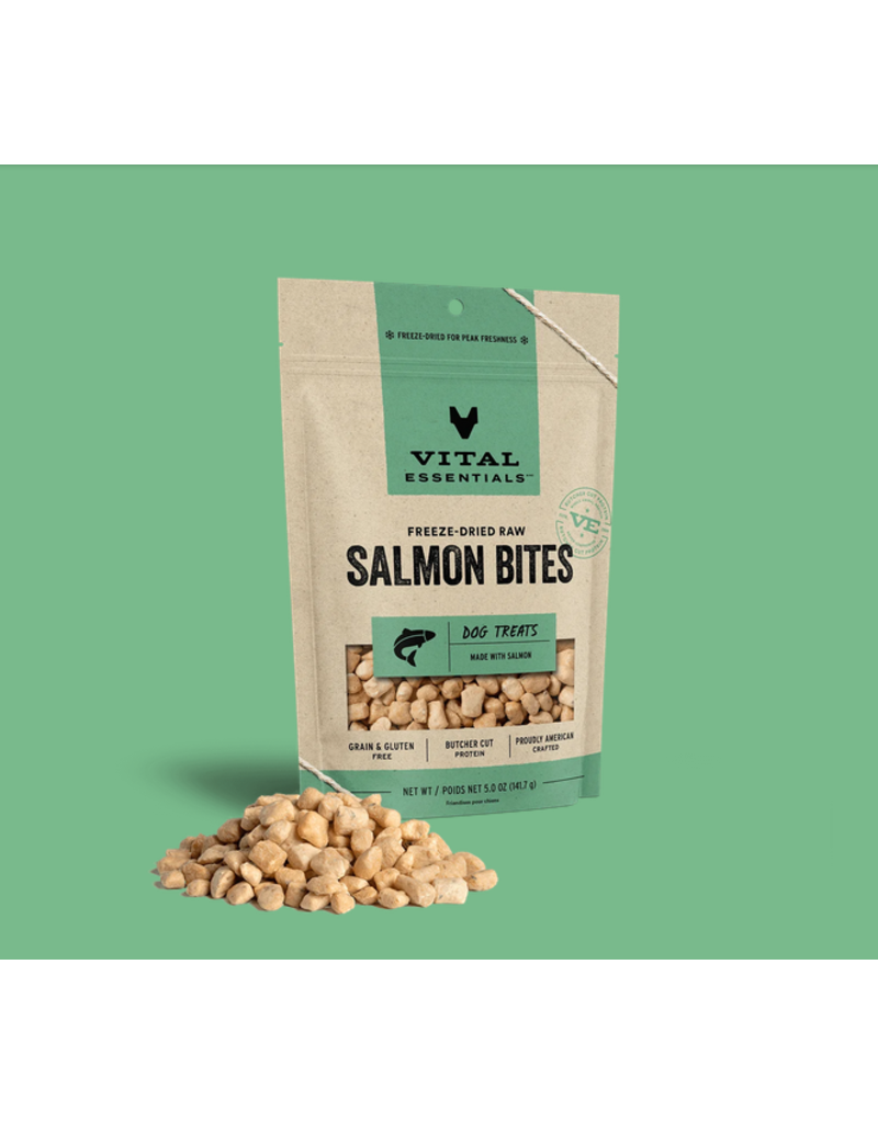 Vital Essentials Vital Essentials Freeze Dried Dog Treats | Salmon Bites Family Size 5 oz