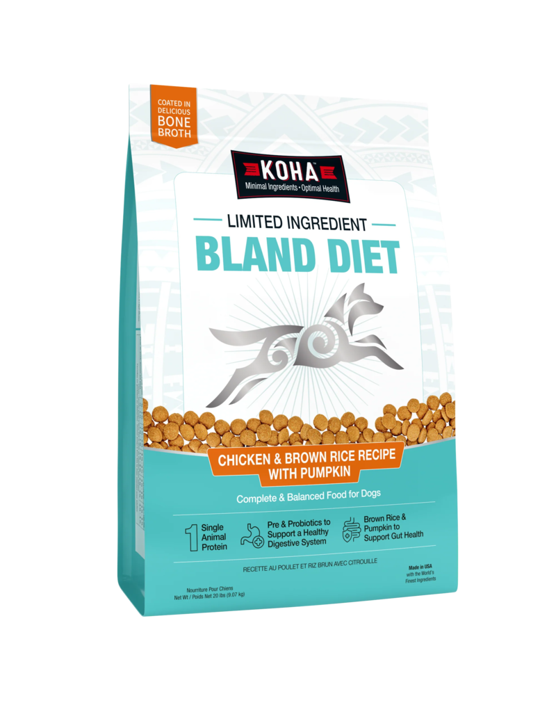 Koha Koha Dog Kibble | Chicken & Brown Rice Bland Diet 20 lb