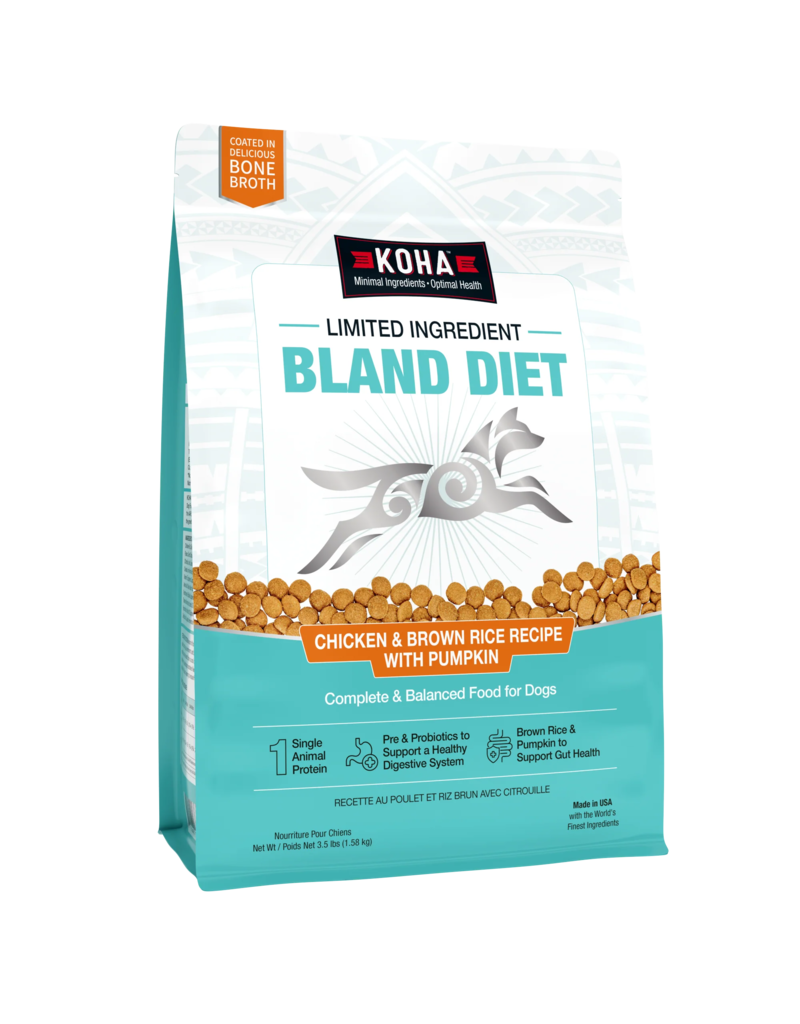 Koha Koha Dog Kibble | Chicken & Brown Rice Bland Diet 3.5 lb