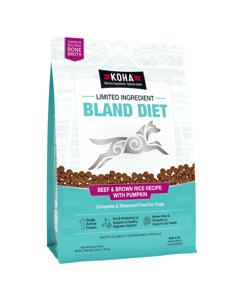 Koha Koha Dog Kibble | Beef & Brown Rice Bland Diet 3.5 lb