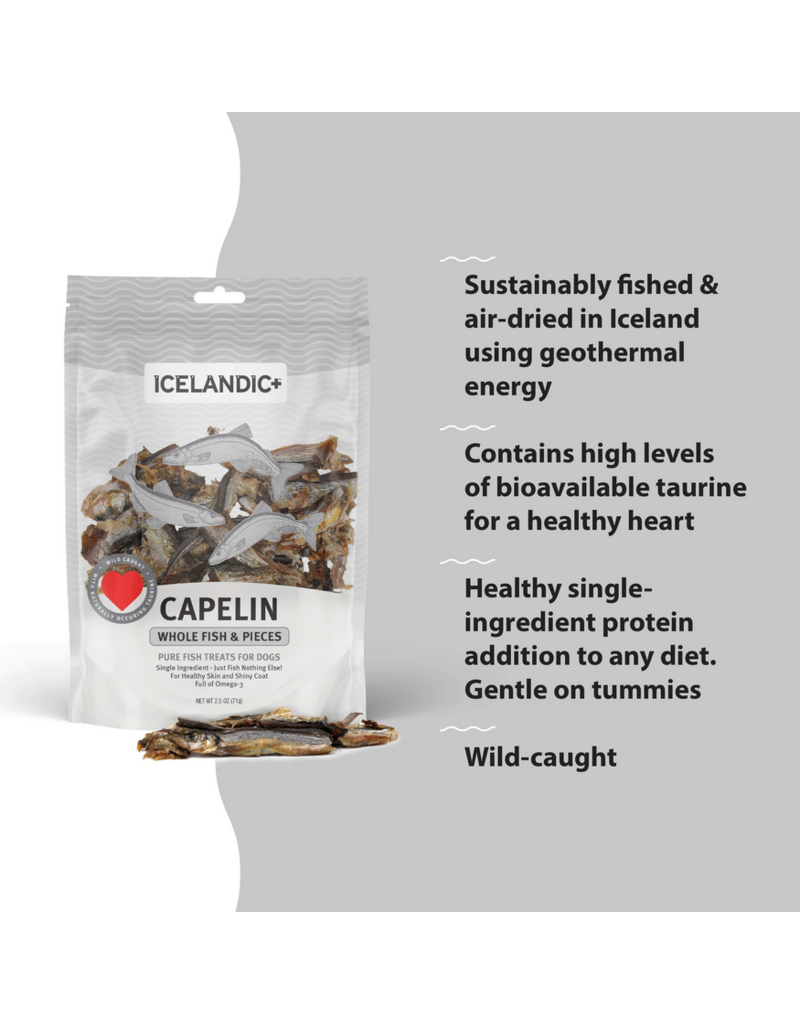 IcelandicPLUS DISC/M Icelandic+ Treats | Whole Capelin Fish & Pieces 9 oz