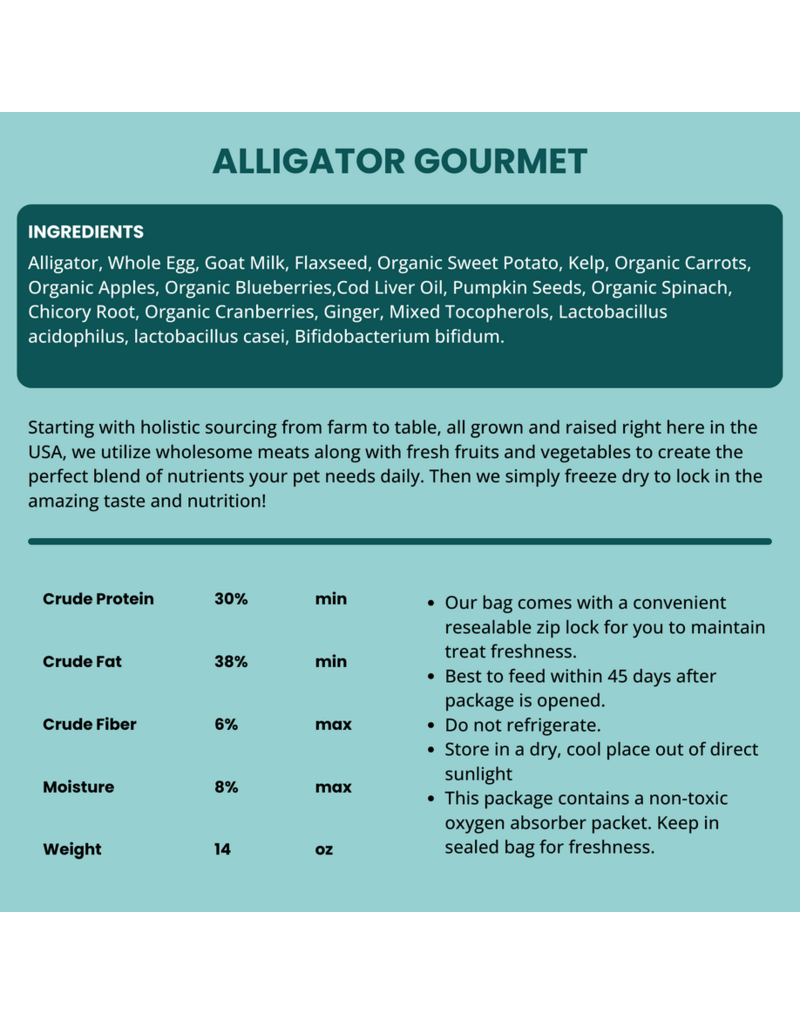 Shepherd Boy Farms Shepherd Boy Farms Food | Freeze Dried Alligator 14 oz