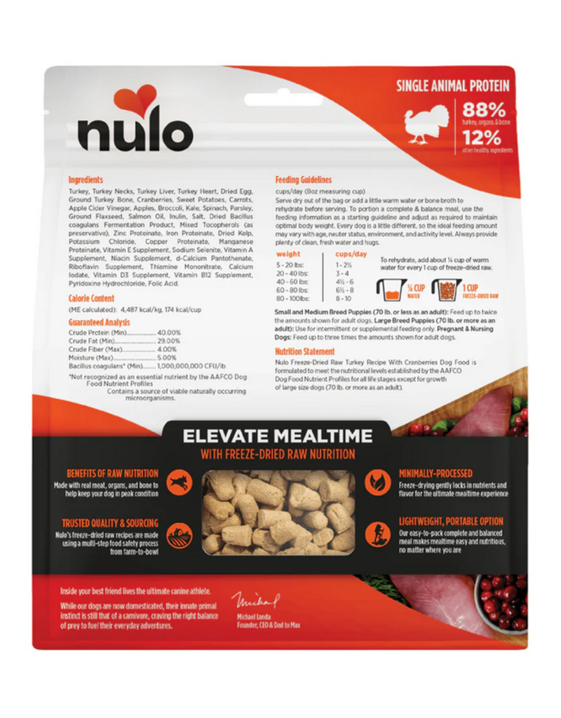 Nulo Nulo Freeze Dried Dog Food | Turkey & Cranberries Recipe 8 oz