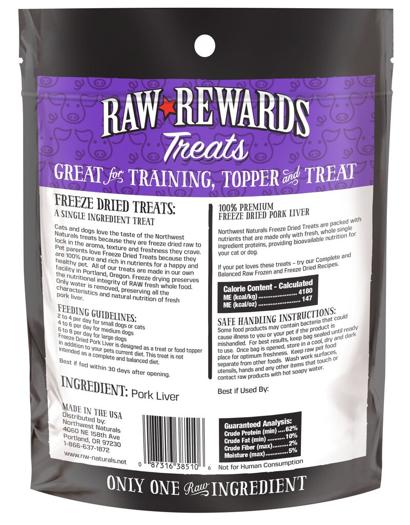 Northwest Naturals Northwest Naturals Raw Rewards Treats | Pork Heart 3 oz