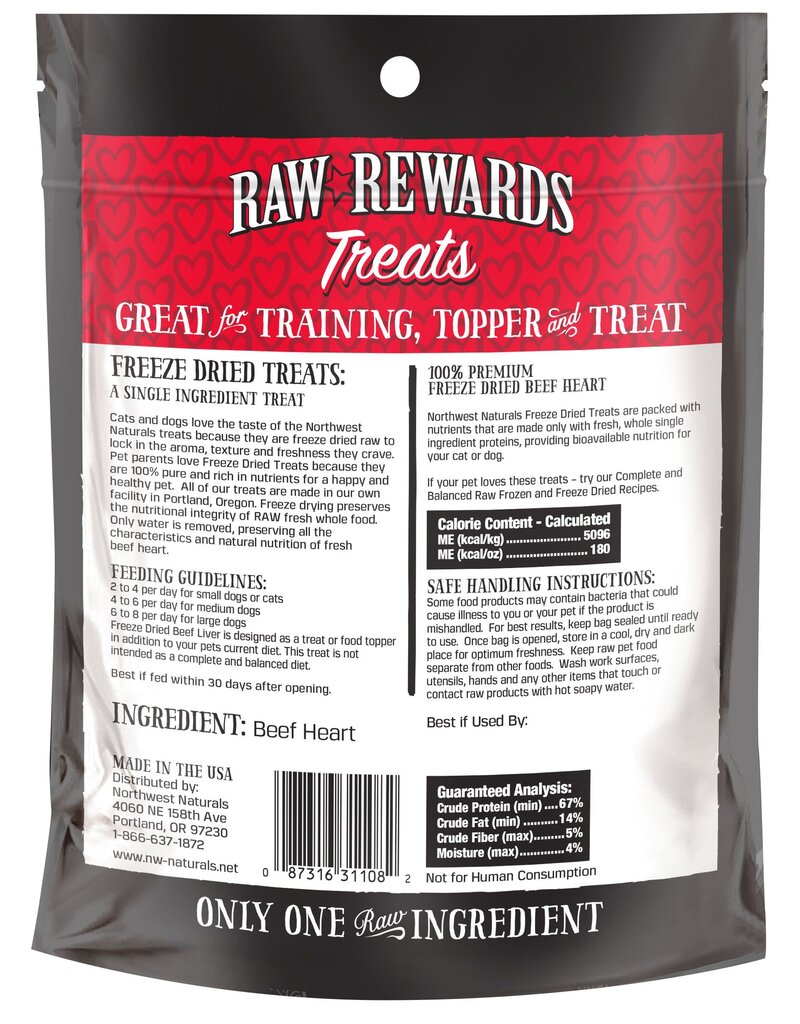 Northwest Naturals Northwest Naturals Raw Rewards Treats | Beef Heart 3 oz