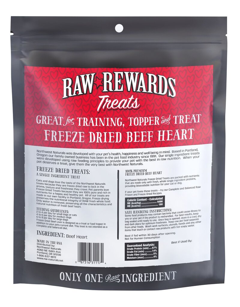 Northwest Naturals Northwest Naturals Raw Rewards Treats | Beef Heart 10 oz